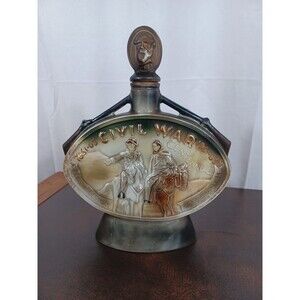 1961  Beam  Decanter Civil War Centennial Empty Lee Jackson Longstreet +